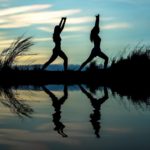 women, yoga, silhouettes